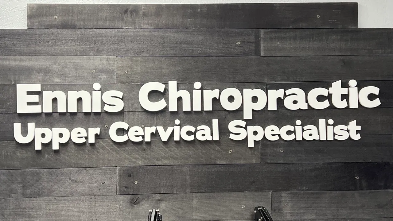 Ennis Chiropractic Upper Cervical Specialist sign in the Clear Lake office